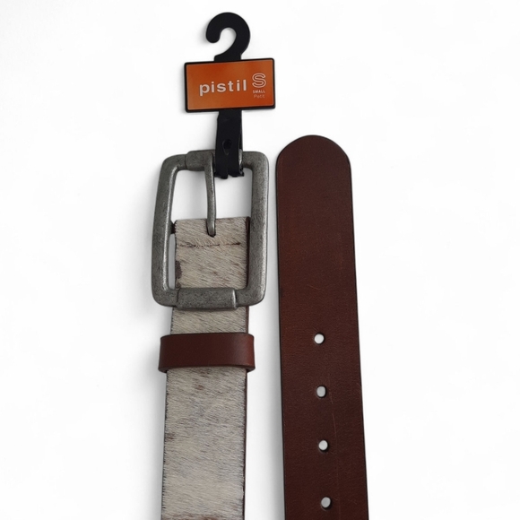 PISTIL Cow Hair Leather Belt Western Boho Cowboy Carter Pony Leather Cowhide S - Picture 8 of 9